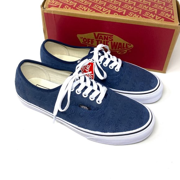 VANS Mens Size VN0A348A3YO Authentic Deboss OTW Drs Blue Suede Skate Low Sneaker - Picture 7 of 10